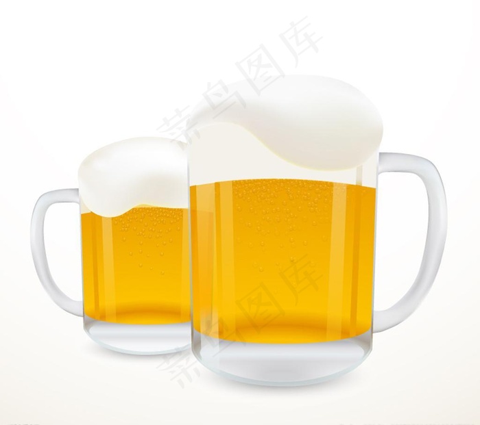 2扎溢出泡沫的啤酒模板源文件宣图片