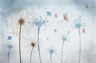 蒲公英背景墙图片