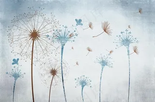 蒲公英背景墙图片