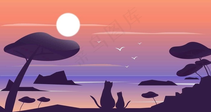 简约插画图片ai矢量模版下载