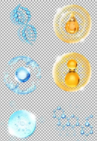 圆形水分子甘油精油分子图片