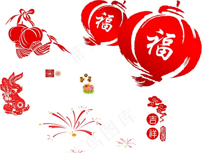 新年元素图片cdr矢量模版下载
