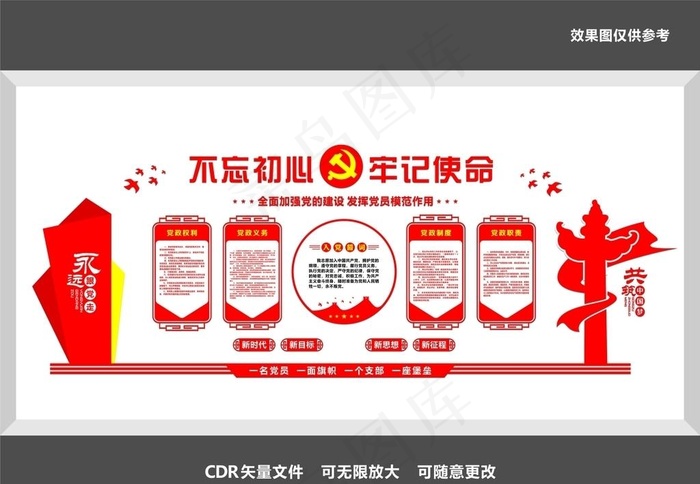 党建公开栏展板图片cdr矢量模版下载