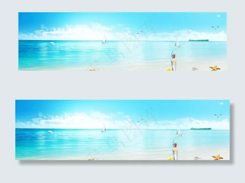 夏日清凉背景图图片(1920X600(DPI:72))psd模版下载