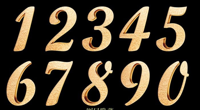 金色立体数字图片psd模版下载