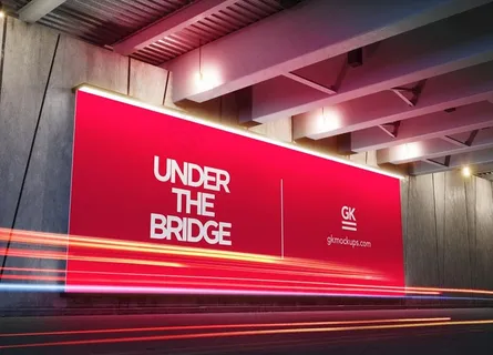 地铁车站广告牌样机图片