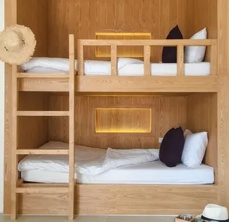 原木床铺架子床上下层图片