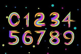 0-9彩色创意数字设计图片