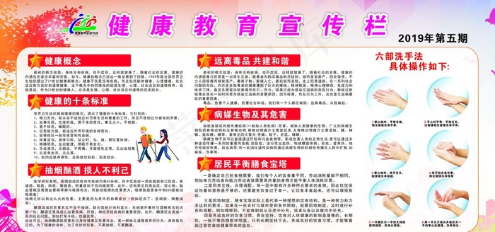 健康教育宣传栏 第五期图片cdr矢量模版下载