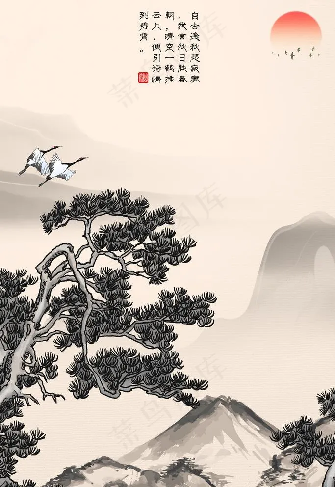 中国风装饰画图片(3780X5669(DPI:120))psd模版下载
