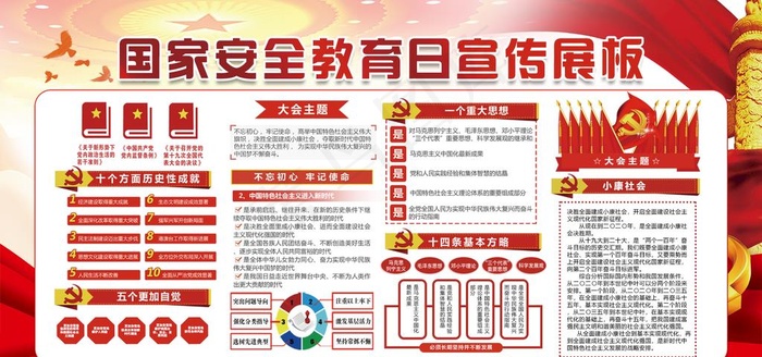 国家安全教育日宣传栏图片psd模版下载