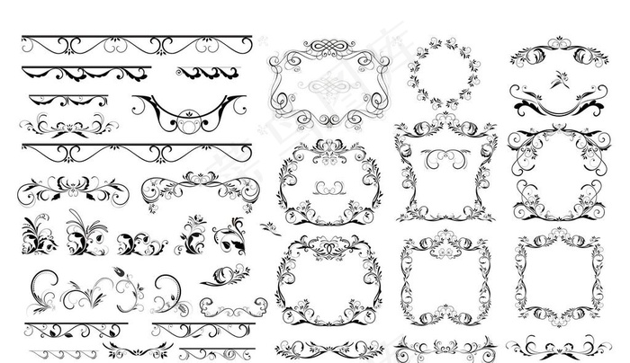 欧式边框花纹图片