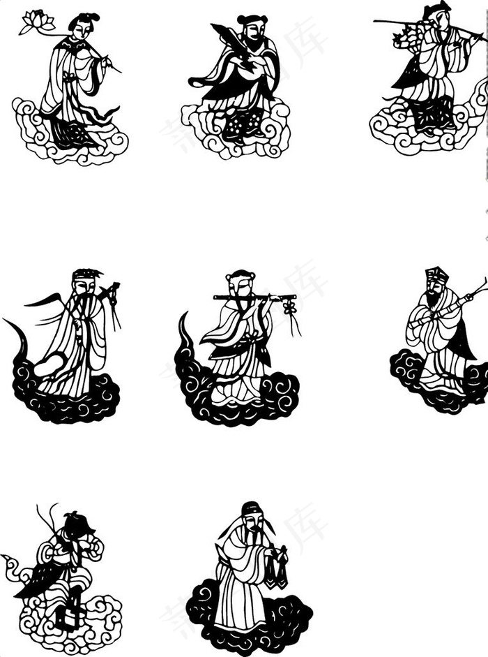八仙图片ai矢量模版下载