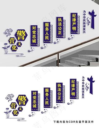 派出所楼梯标语文化墙图片