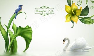 花卉背景墙图片