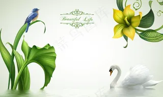 花卉背景墙图片