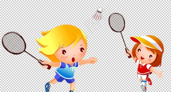 打羽毛球图片