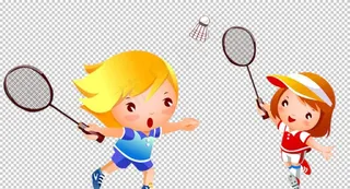打羽毛球图片