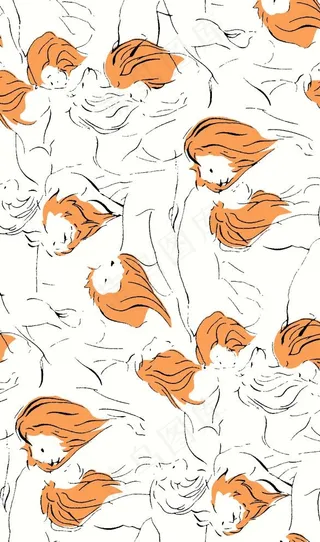 线条 黄色 七彩菊花 大牌图片