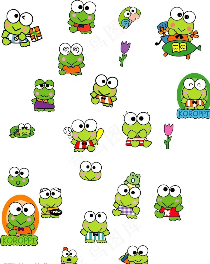 大眼蛙图片ai矢量模版下载