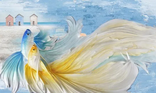 鱼油画图片 鱼油画图片