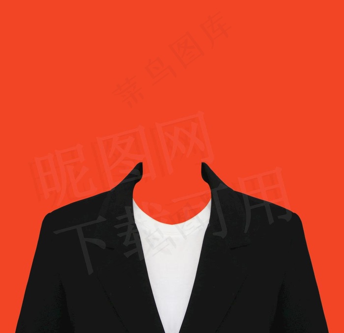 女款圆领搭西装证件照素材图片