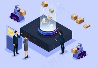 2.5d科技工作货物图片