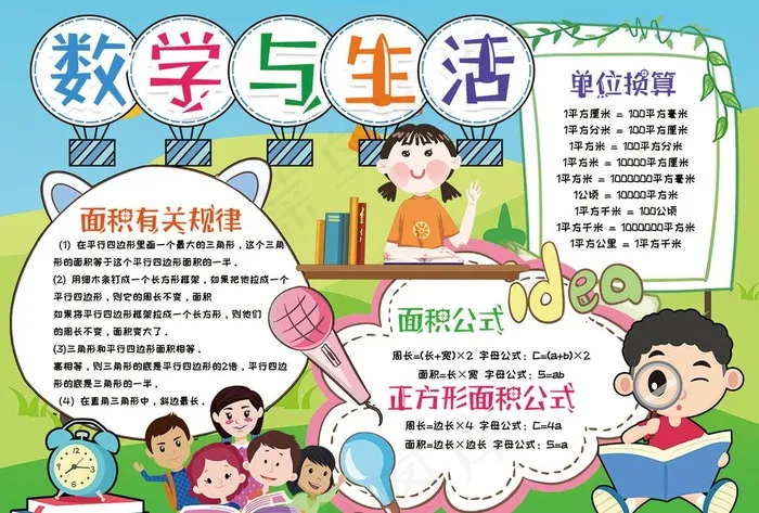 数学小报图片psd模版下载