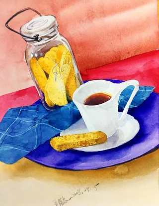 水彩静物写生图片