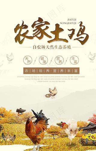 农家土鸡宣传海报图片