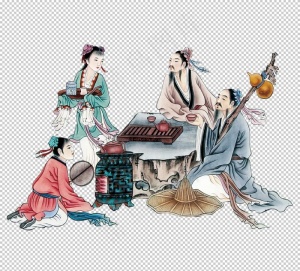 国学人物插画图片