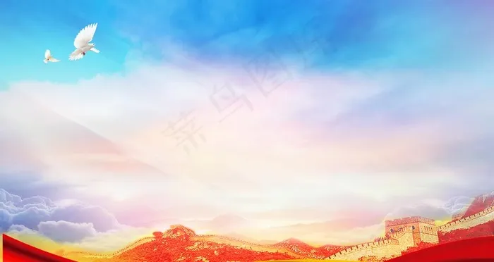 蓝天白云图片(6299X3543(DPI:200))psd模版下载