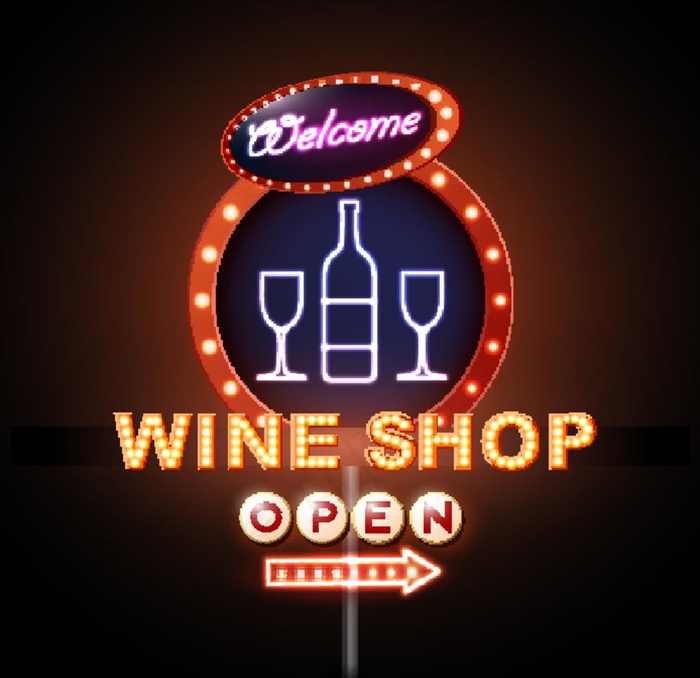 酒吧酒庄发光霓虹店招牌图片eps,ai矢量模版下载