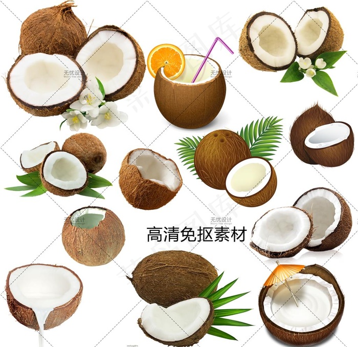 椰子图片(3000X3000(DPI:300))psd模版下载