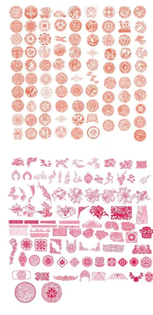 红色古典中国图案图片