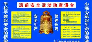 班前安全活动宣讲台图片