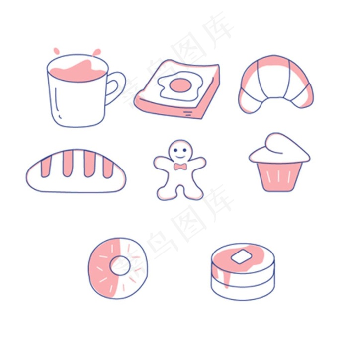 下午茶烘焙插画图片