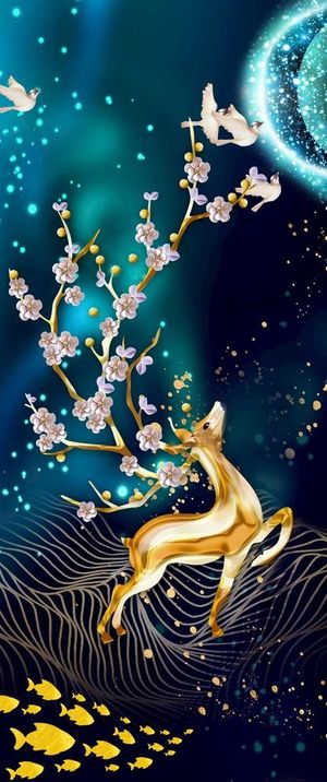 轻奢中式金鹿鱼图片