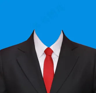 黑白红色领带证件照图片