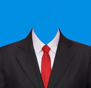 黑白红色领带证件照图片