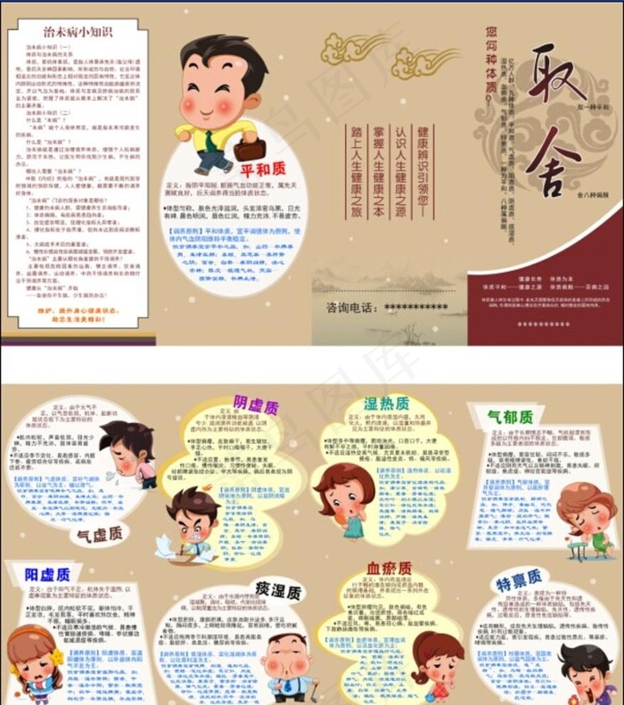 体质宣传4折页图片cdr矢量模版下载