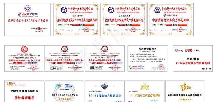 优胜教育 荣誉图片cdr矢量模版下载
