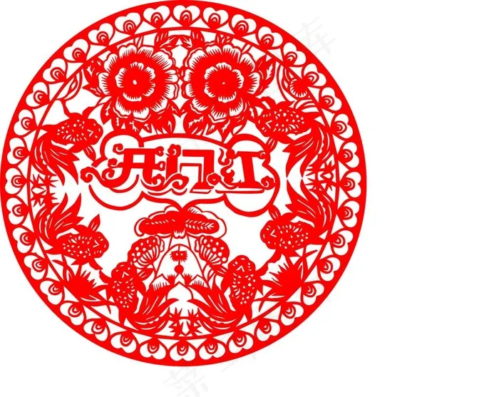 窗花 福字窗花  静电贴 剪纸图片cdr矢量模版下载