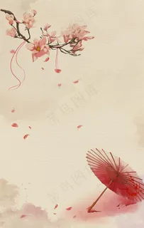 小清新古风手绘花海报背景图片 小清新古风手绘花海报背景图片