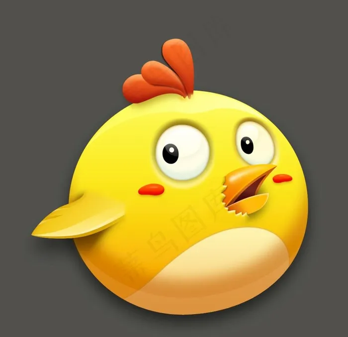 小黄鸡卡通图标图片psd模版下载