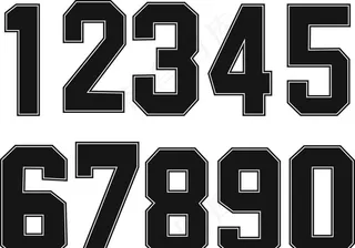 篮球号码矢量图图片