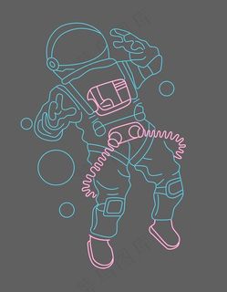 宇航员霓虹灯画图片