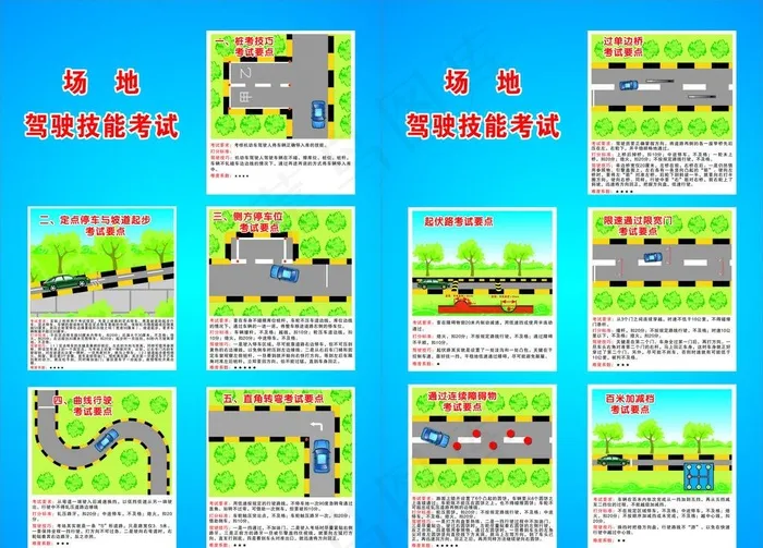 驾校驾驶技能考试图片cdr矢量模版下载