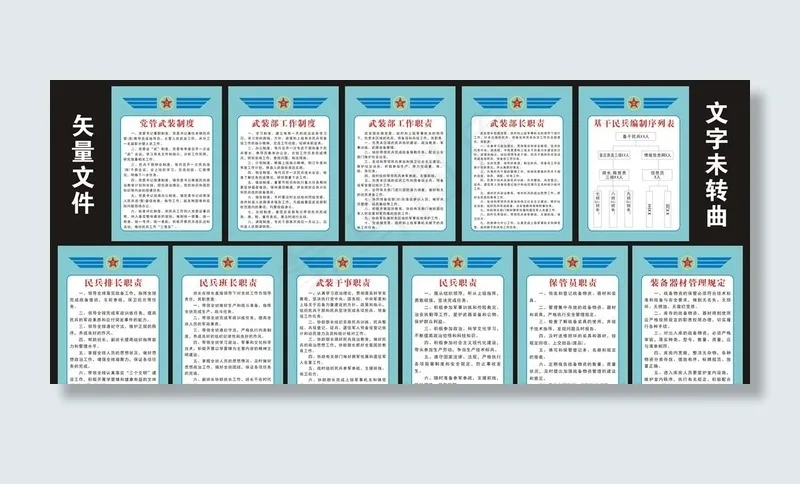 武装部制度图片cdr矢量模版下载