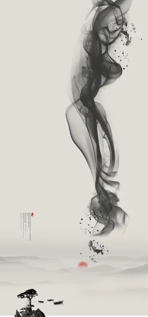 中式水墨山水装饰画图片